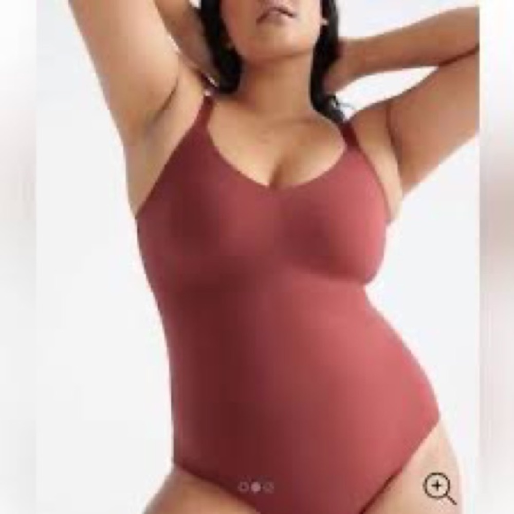 NWOT Knix LuxeLift Wire-free Padded Slimming Shapewear Bodysuit Large Merlot